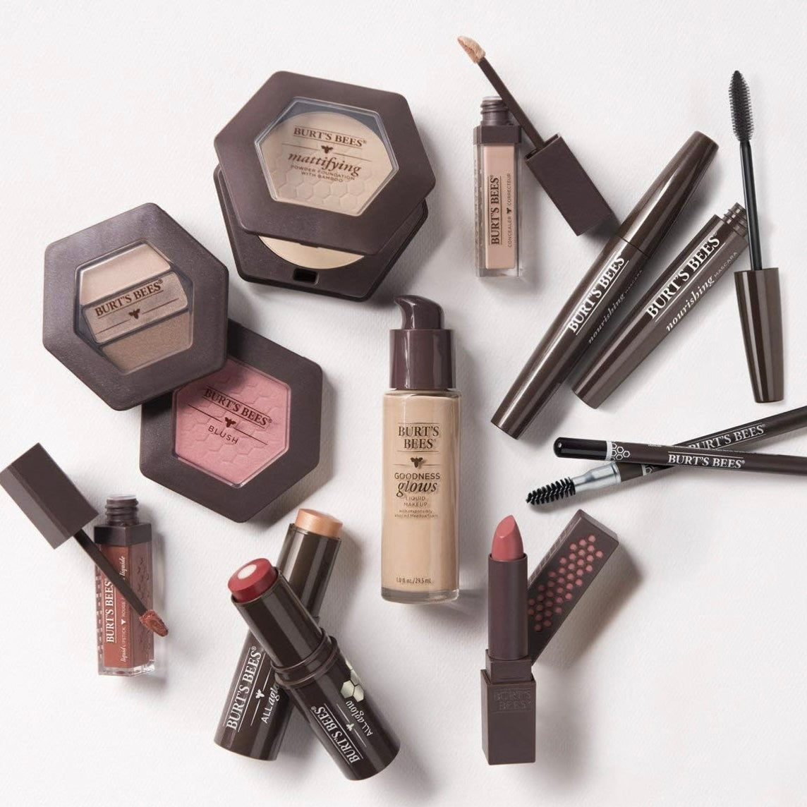 Lápiz labial líquido totalmente natural Burt's Bees en Dalia empapada | Tamaño completo .21 oz