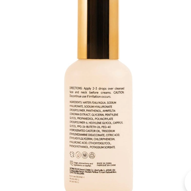 Suero hidratante de ácido hialurónico Grace and Stilla, 0,34 oz