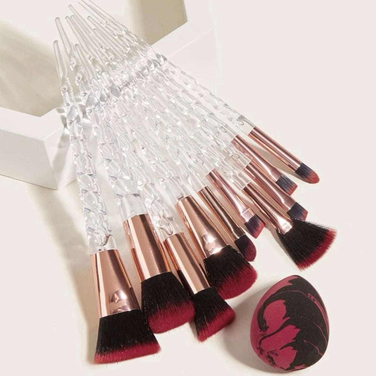 11 Piece Professional Makeup Brush set & Blending Makeup Sponges