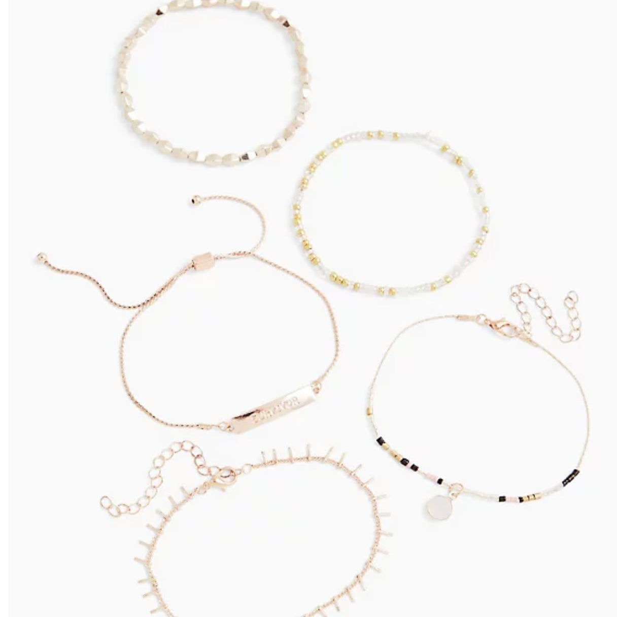 Hermoso juego de pulseras Survivor de oro de 5 piezas | Se adapta a todos los tamaños