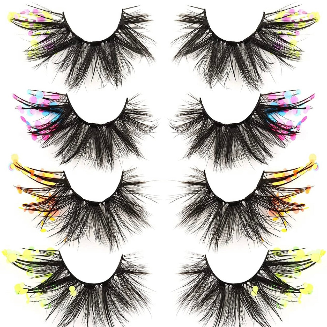 4 Pairs 6D 22mm Vegan Faux Mink Glitter Eyelashes