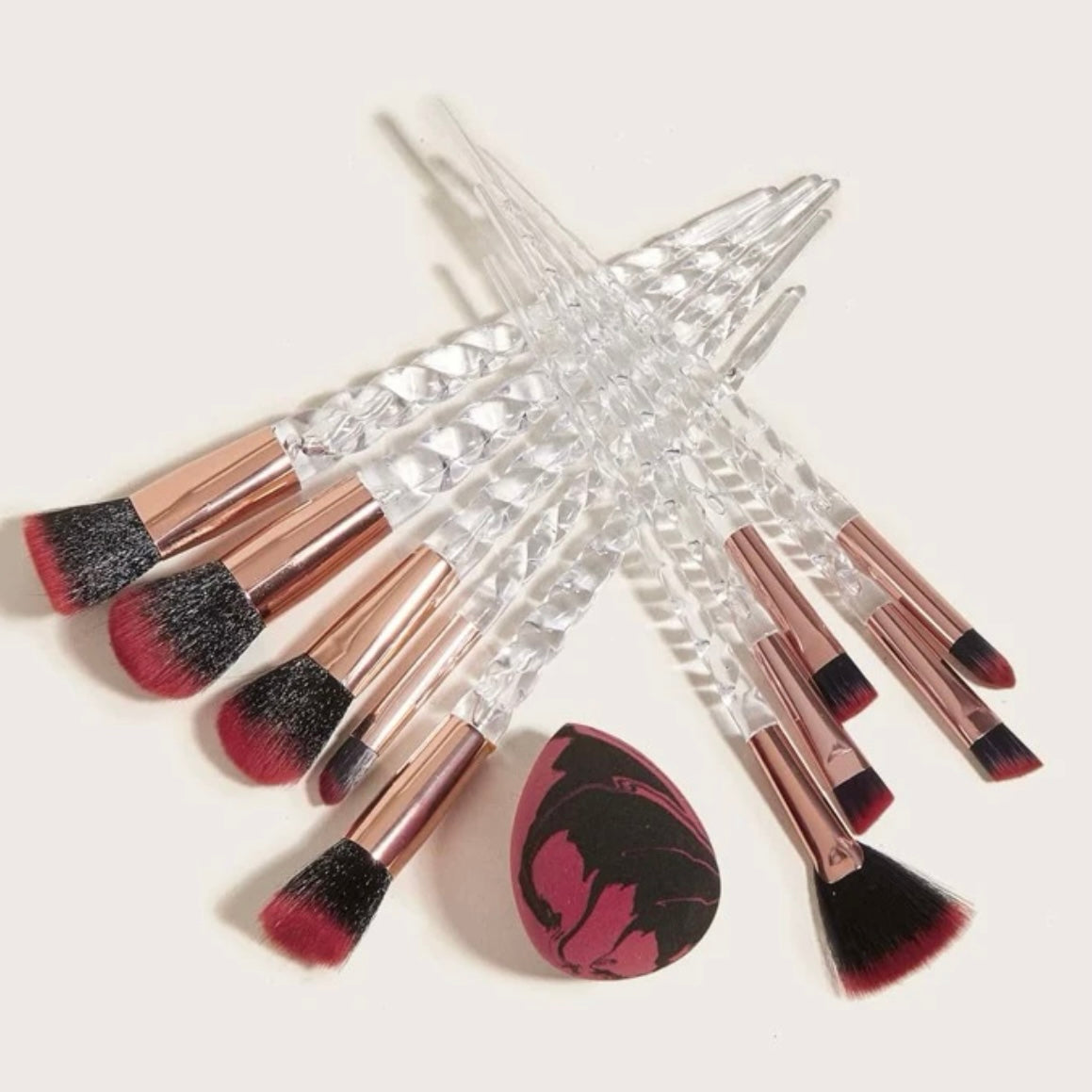 11 Piece Professional Makeup Brush set & Blending Makeup Sponges