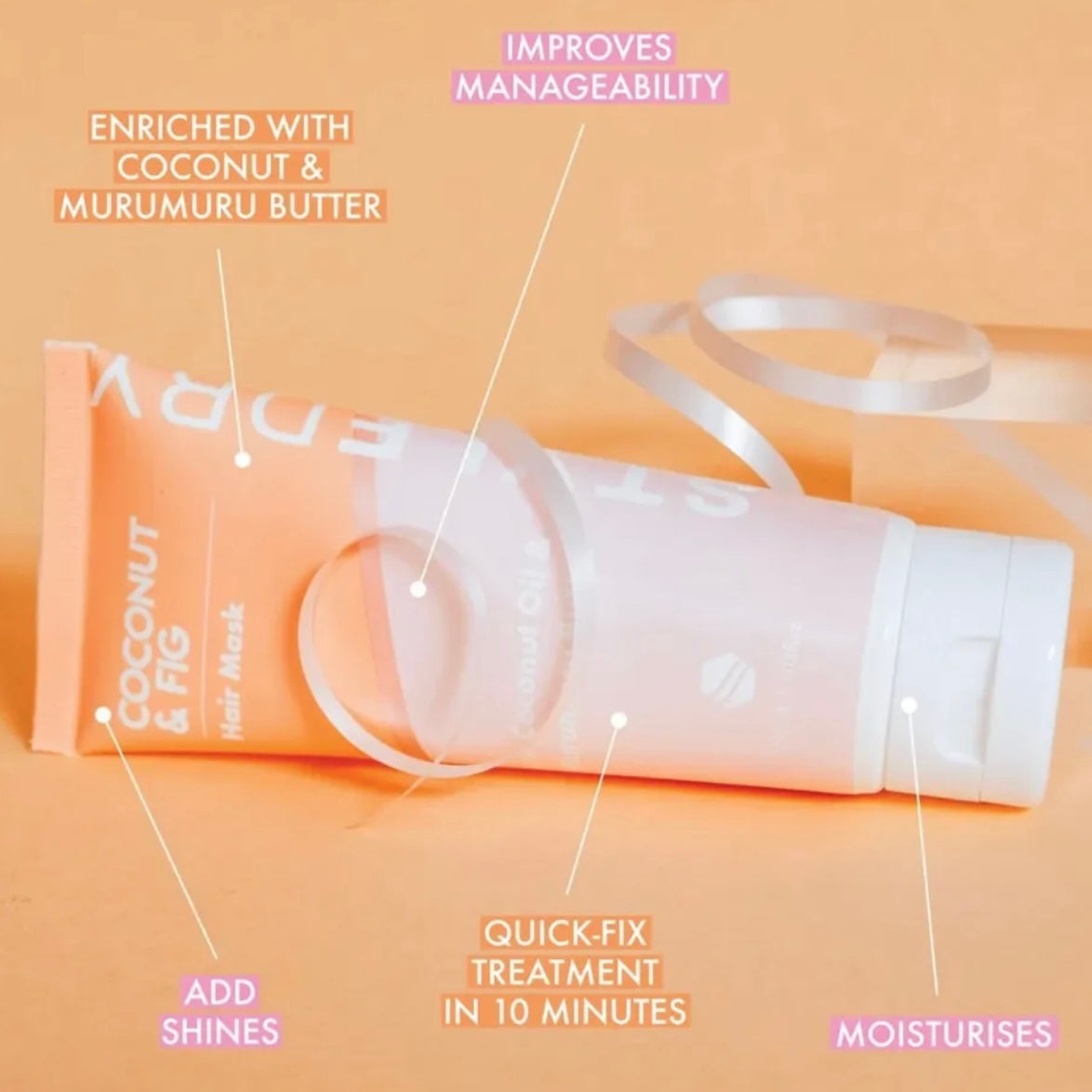Mascarilla capilar de higo de coco con manteca de Murumuru de StyleDry 3.03oz.