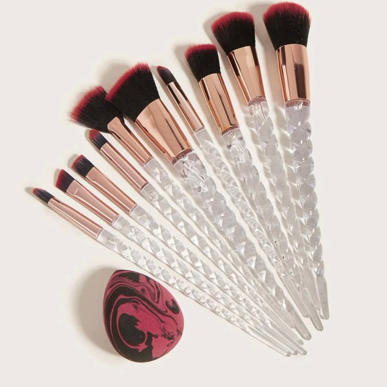11 Piece Professional Makeup Brush set & Blending Makeup Sponges