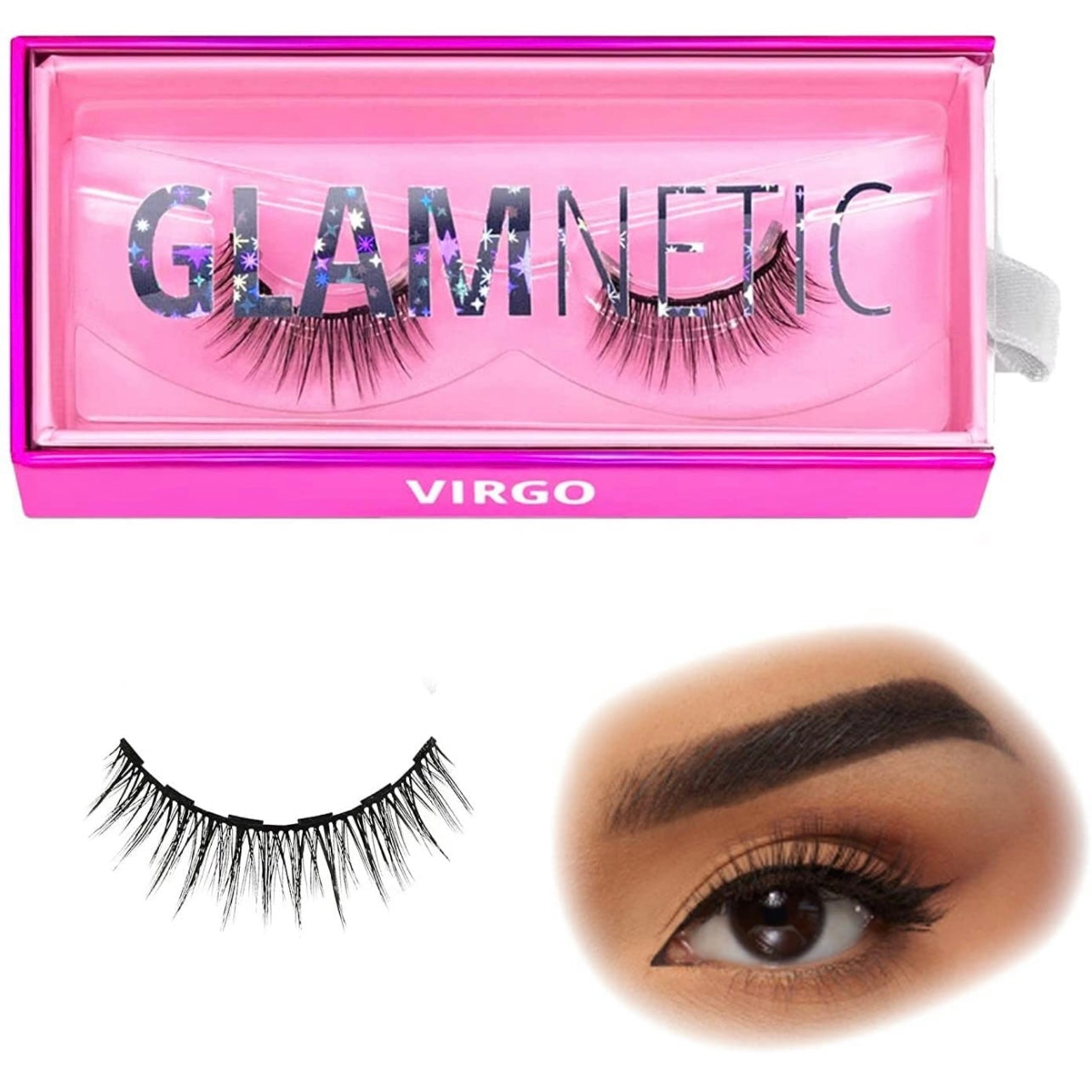 Glamnetic Magnetic Eyelashes - Virgo | Short Magnetic Lashes, 60 Wears Reusable Faux Mink Lashes Natural Look - 1 Pair