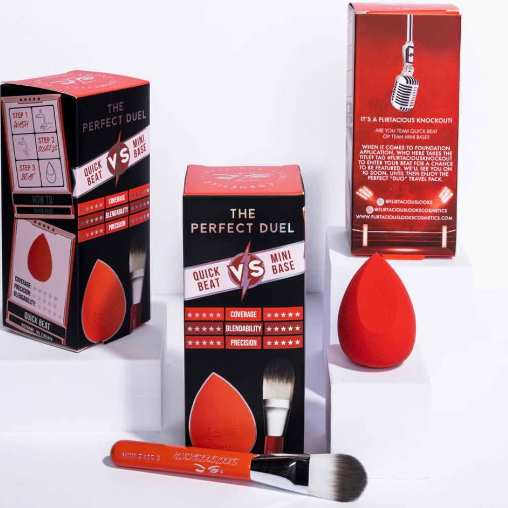 Flirtacious Looks Cosmetics Makeup | The Perfect Dual Foundation Travel Brush Set | Color: Red | Size: Os | Allhearttogethe's Closet
