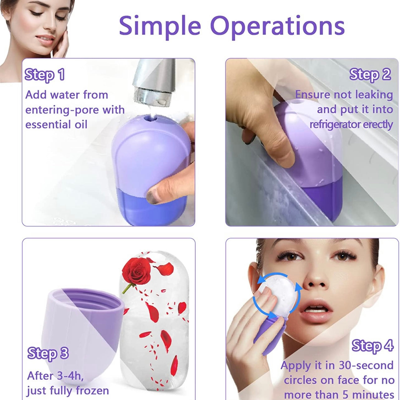 Luxury Skin Enhancing Facial Skin Care Ice Roller