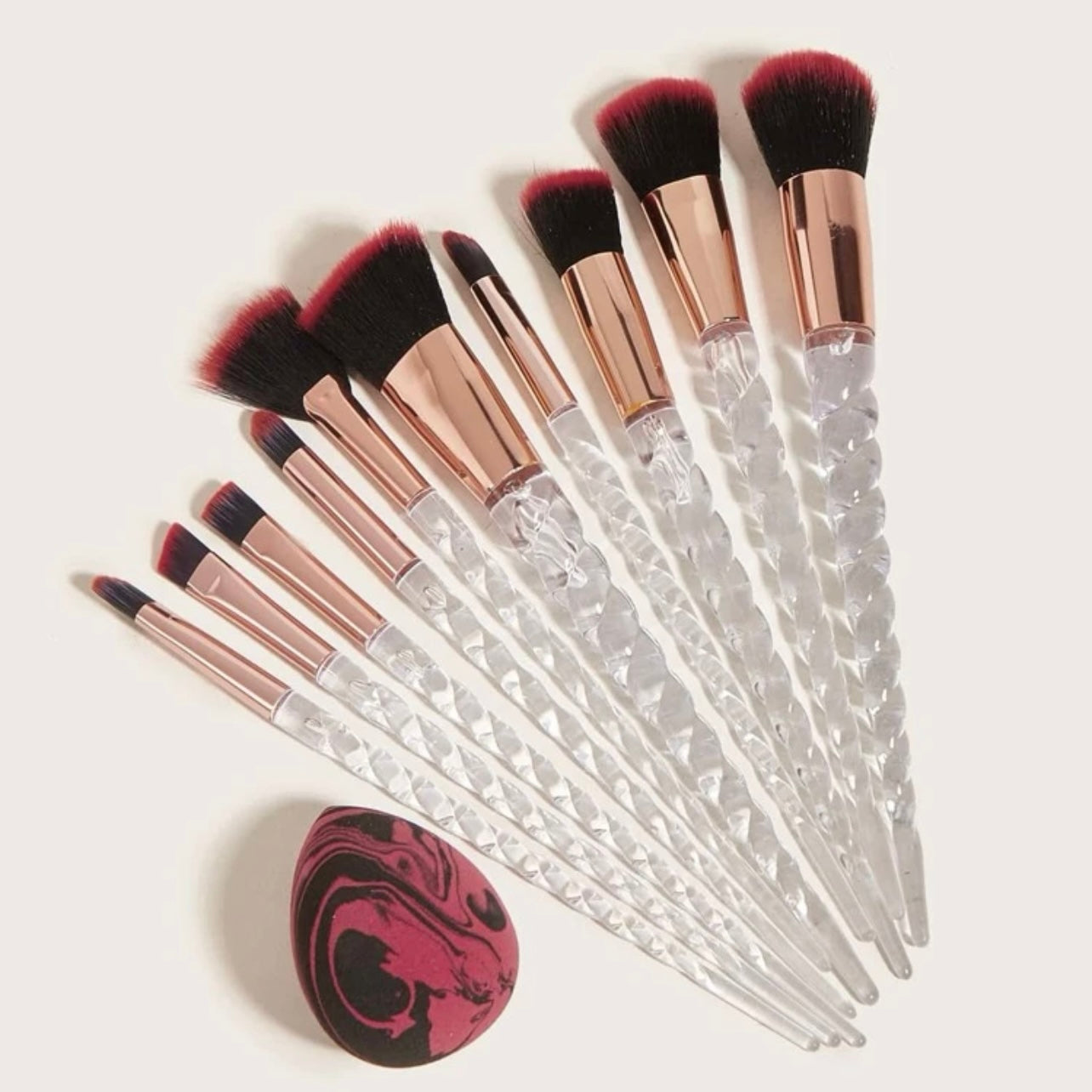 11 Piece Professional Makeup Brush set & Blending Makeup Sponges