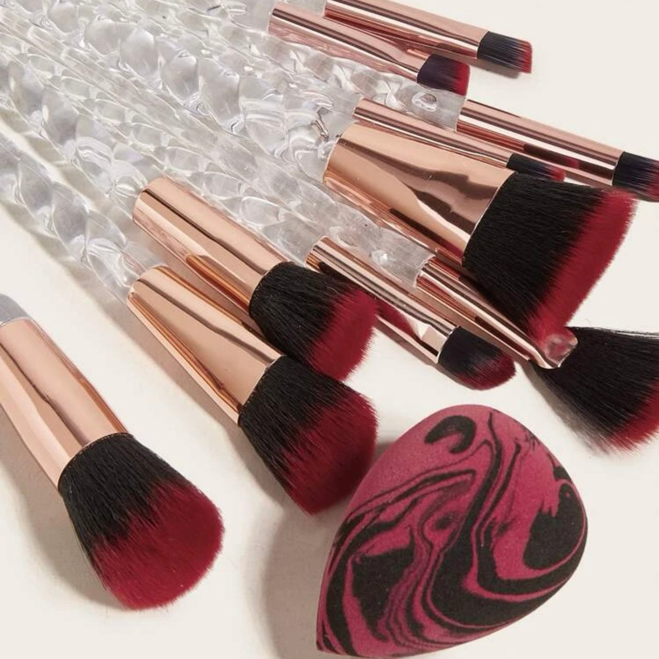 11 Piece Professional Makeup Brush set & Blending Makeup Sponges
