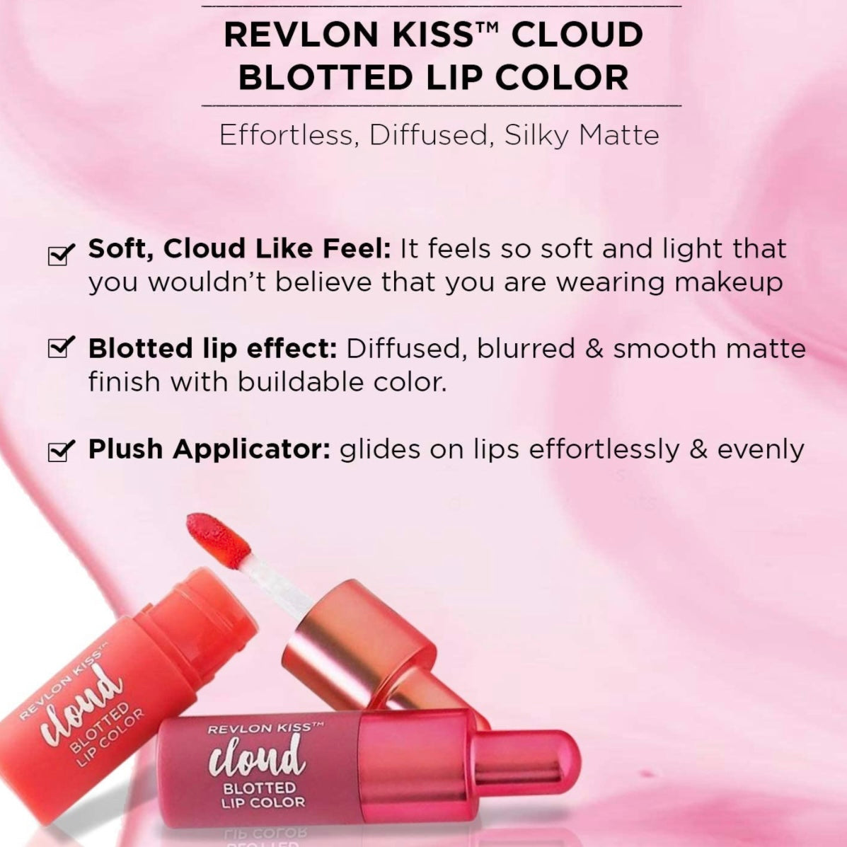 Color de labios borroso Kiss Cloud de Revlon | Todos los tonos