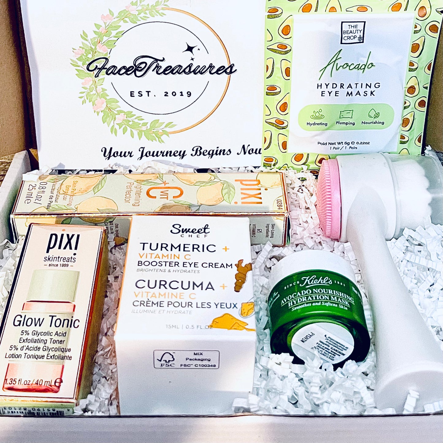 FaceTreasures Korean Beauty Anti Aging Glow Bundle, Non-Subscription Monthly Box