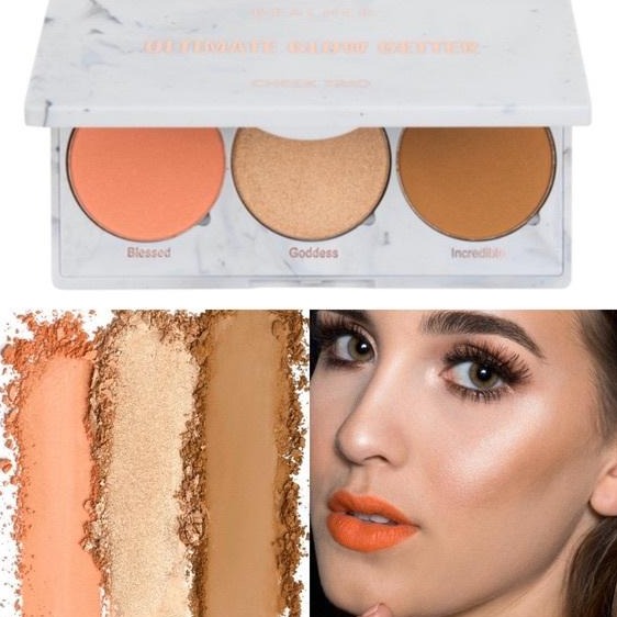 Realher ultimate glow getter face palette features 3 beautiful glowing shades that will highlight and contour every inch of your face and body giving off that island glow youve been dreaming about! Only available for purchase at Facetreasures Boutique at Facetreasures.com shipped same day you order worldwide.