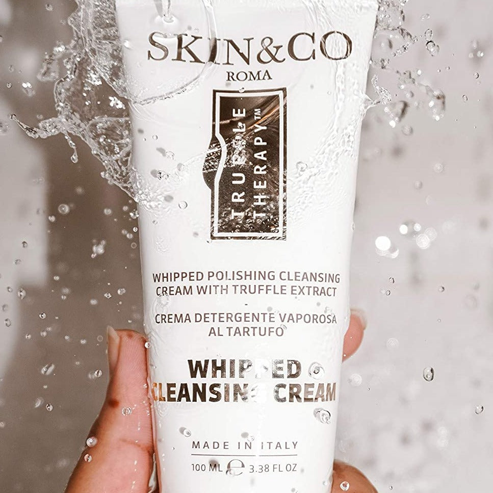 Truffle Therapy Whipped Cleansing Cream is a highly concentrated gel-crème cleanser formulated to deeply cleanse skin, remove makeup, dirt and impurities, effectively keeping pores free and clear from congestion and blemishes while soothing and calming sensitivity-prone complexions