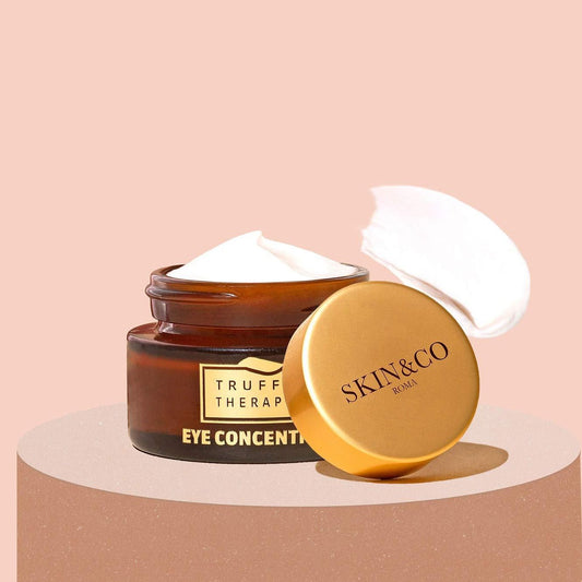 skin & co truffle eye cream was Created to target the appearance of 'tired eyes', puffiness, bags, dark circles, and signs of aging – Truffle Therapy Eye Concentrate has been perfected through decades of research to hydrate, nourish and rejuvenate the delicate eye contour. Formulated with antioxidants, essential fatty acids, vitamins to protect against free radical and environmental damage, and hydrolyzed fruit extracts to energize and reveal brighter eyes, Truffle Therapy Eye Concentrate