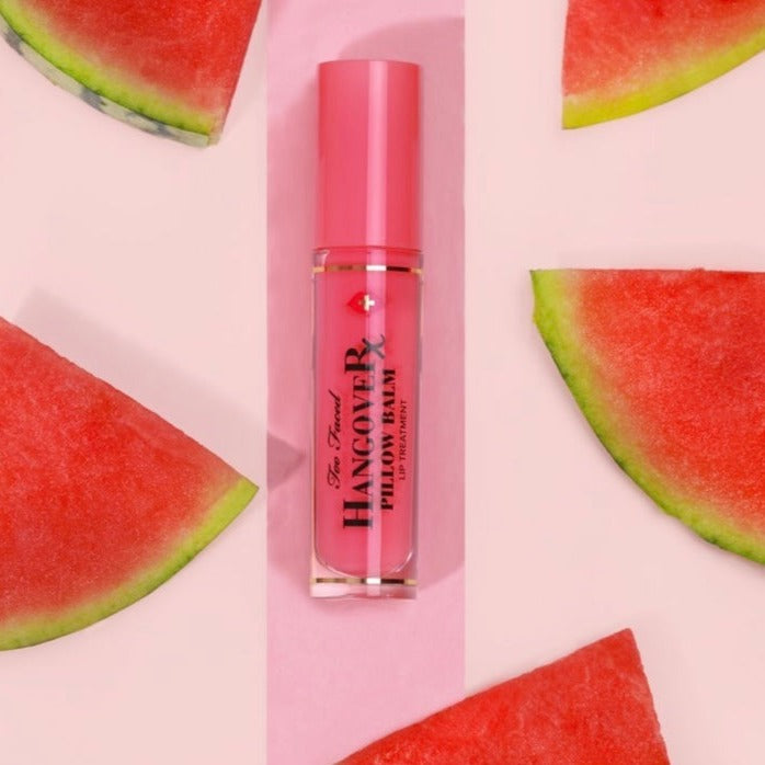 The Too Faced Hangover RX Pillow Balm Ultra-Hydrating and Nourishing Lip Treatment Set hydrates and replenishes your pout with 4 Super size deluxe size exclusive shades and scents that will take you into the holidays and beyond year around.