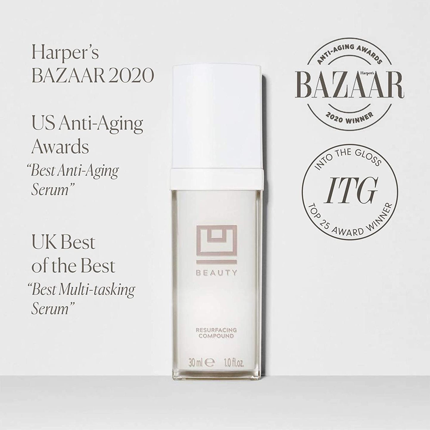 U Beauty Resurfacing Compound Serum with Vitamin C & E | Natural Facial Serum 1oz. Full size