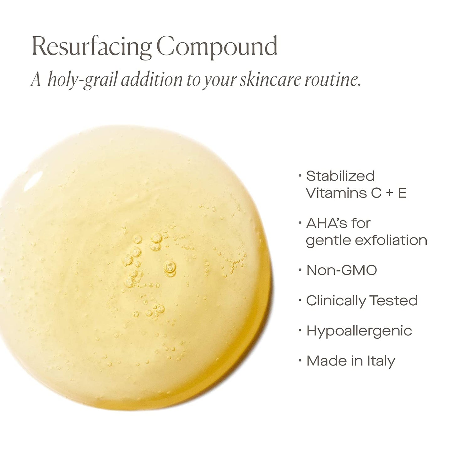 U Beauty Resurfacing Compound Serum with Vitamin C & E | Natural Facial Serum 1oz. Full size
