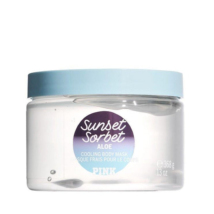 victoria secret sunset sorbet cooling body mask with aloe 13 ounces brings sun kissed skin back to bliss.