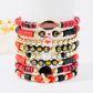 KC GameDay Red, Black, Gold CZ 8 Piece beaded Friendship Bracelet Set
