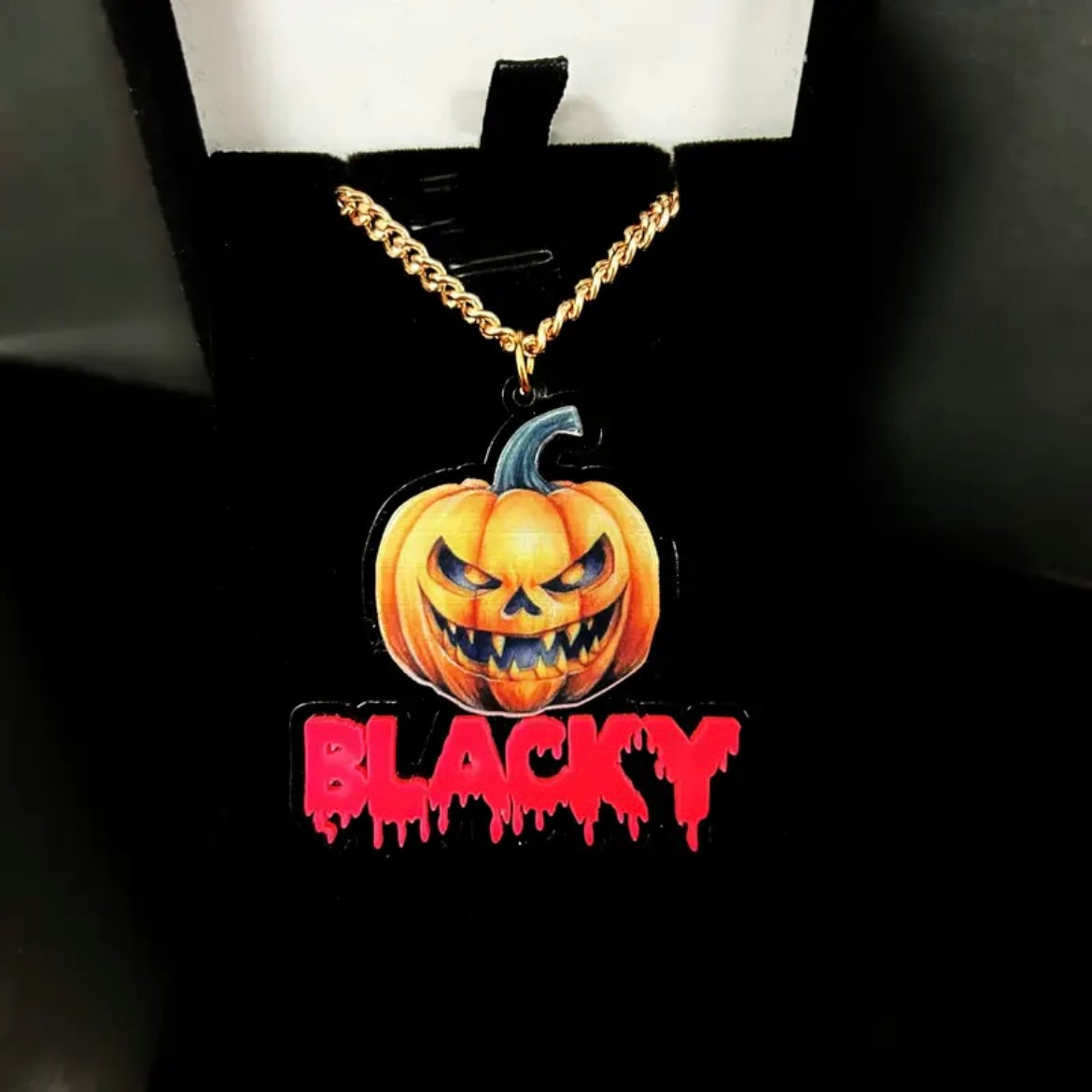 Personalized Halloween Pumpkin Head Name Pendant | Spooky Custom Jewelry