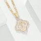 14k Vermeil Gold Cross Necklace with Mother of Pearl Shell & Crystal Studded Accents