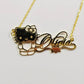 14k Gold Silver Custom Cursive Name Pendant w Choice Of Character