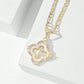 14k Vermeil Gold Cross Necklace with Mother of Pearl Shell & Crystal Studded Accents