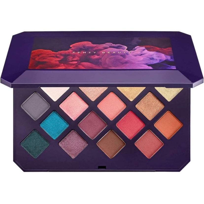 Fenty beauty limited edition, 16 color, Moroccan eyeshadow palette with mirror, made by Grammy award-winning, singer & songwriter “Rihanna” This moroccan eyeshadow palette is no longer in production or being manufactured, it is rare and very limited in supply but high in demand.