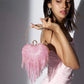Glitter Diamond Heart-Shaped Handbag with Tassel and Adjustable Shoulder Chain in Passion Pink Punanny or Gold Digger Diamond