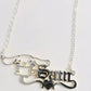 14k Gold Silver Custom Cursive Name Pendant w Choice Of Character