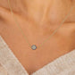 Ladies 15k 585 Solid Vermeil Gold Dainty Natural Blue Sapphire Crystal Precious Gemstone Evil Eye Pendant Necklace only available at Ladiesngentz.com or FaceTreasures.Com