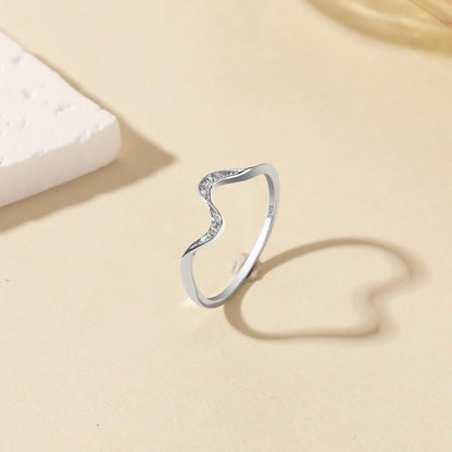 Ladies Silver Wave CZ Ring – Inspirational Gift with Sentimental Message in Keepsake Box