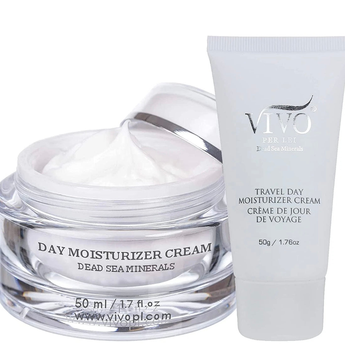 Vivo Per Lei – 2-teiliges Gesichtspeeling-Gel aus dem Toten Meer und Anti-Aging-Feuchtigkeitscreme