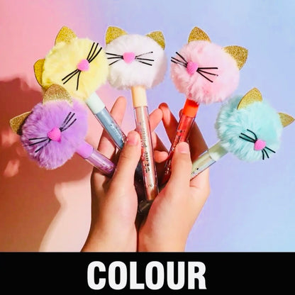 Adorno labial rellenador de labios con forma de diamante de gatito de peluche | Labios regordetes naturalmente | 4 colores pastel