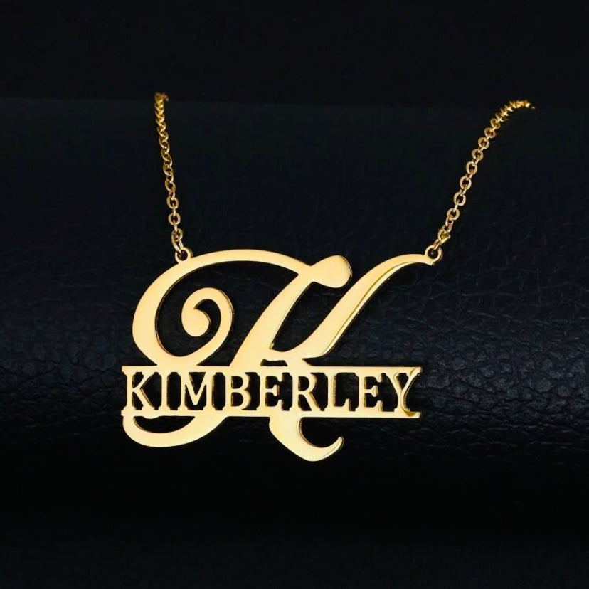 Personalized Gold or Silver Custom Name Necklace - Elegant Cursive Script