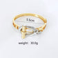 Elegant 10k Gold and Silver Buckle Bracelet & Matching Adjustable Double Finger Buckle Ring Set - Unique Intertwined Design