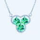 Elegant Heart-Shaped Sapphire Pendant Necklaces with CZ Crystal Accents