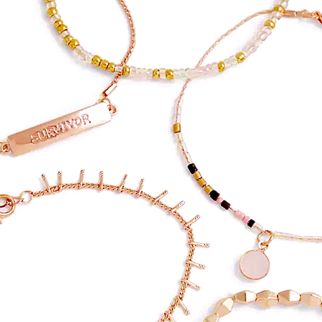 Wunderschönes 5-teiliges goldenes Survivor-Armbandset | Passt allen Größen