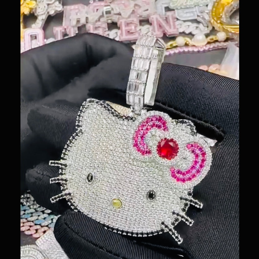 Sanrio Hello Kitty Diamond Necklace Fashion Girl Sexy Pendant Cartoon Cute  Silver Ring Ins Style Girl Holiday Gift - Walmart.com