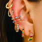 Elegant 7-Piece Ear Party Set - 14k Vermeil Gold & Silver with Sapphire and Multi-Color AAAA CZ Gemstones