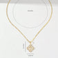 14k Vermeil Gold Cross Necklace with Mother of Pearl Shell & Crystal Studded Accents