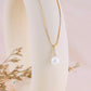 Fresh Water Pearl & CZ Gemstone Pendant With 17In. Gold/Silver Box Chain