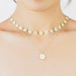 Elegant Daisy Layered Necklace Set – 14k Vermeil Gold & Enamel Flower Pendant