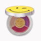 Ciate London smiley face eyeshadow compact with mirror showing the 4 colors of eyeshadow on a white background