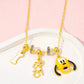 Cartoon Dog‑Character Charm Necklace with Bone & Crystal Accents – Collectible Yellow Dog Pendant