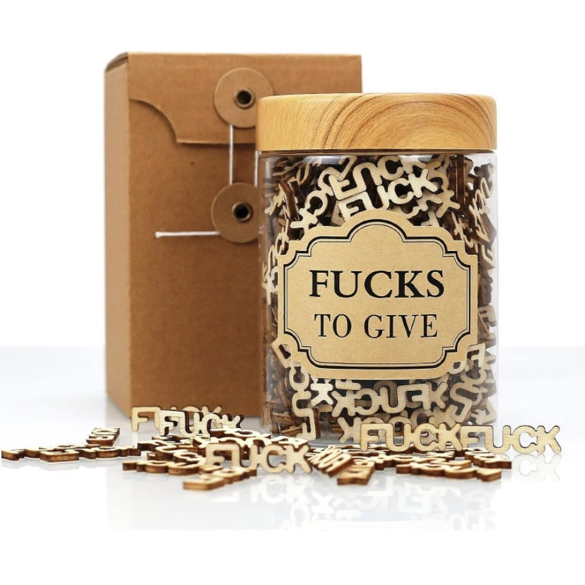 Funny Gag Gifts - Glass jars featuring and filled with individual wooden curse words that say Damns, F*cks or Hugs w/ sticker on the jar that states “damns to give” or “Fucks to give” or “Hugs to give” great to handout as a joke to friends, family or co-workers as gag gifts. Rated Mature 18+ for adults who love funny gifts that’s guaranteed to be a hit for any occasion, Shipped Same Day