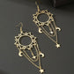 Sun star moon gold hypoallergenic dangle earrings