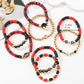 KC GameDay Red, Black, Gold CZ 8 Piece beaded Friendship Bracelet Set