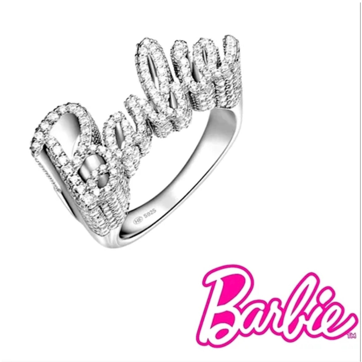 Sparkling 925 Silver Barbie Ring - Elegant & Glamorous Jewelry for Every Fashionista