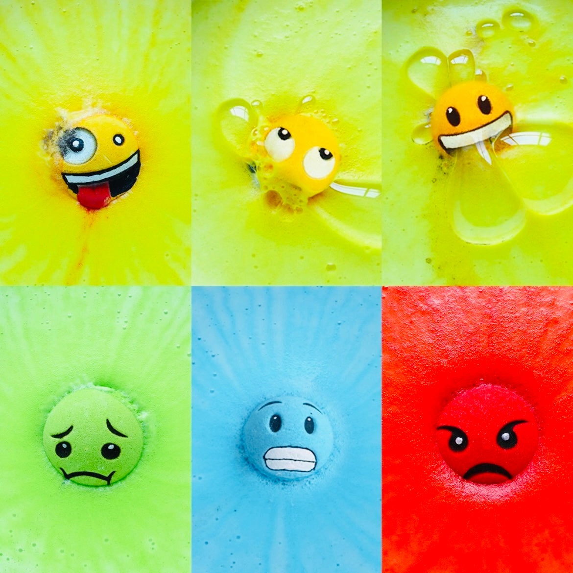 Emoji Bath Bombs for Kids & Adults – All-Natural, Vegan, Sensitive Skin Friendly, 6 Piece Fun Gift Set